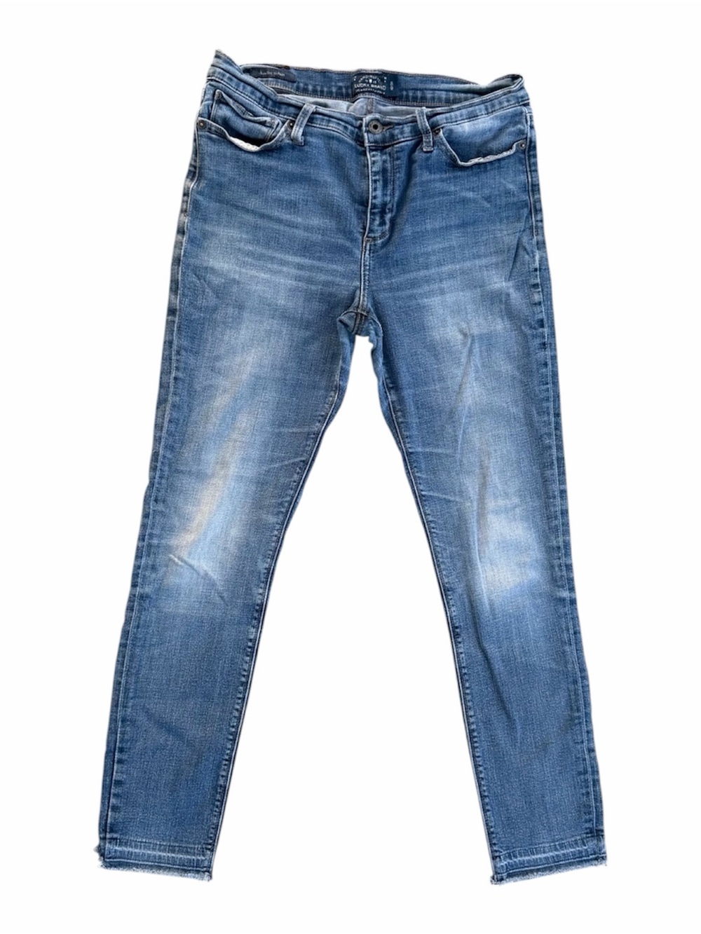 Lucky Brand Brooke Skinny Mid-Rise Fringe Hem Stretch Ankle Jeans ~ Womens 12/31